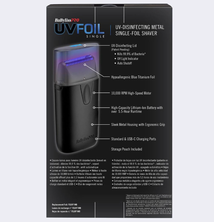 Babyliss Matte Black UV Single Foil Limited Ed. Shaver