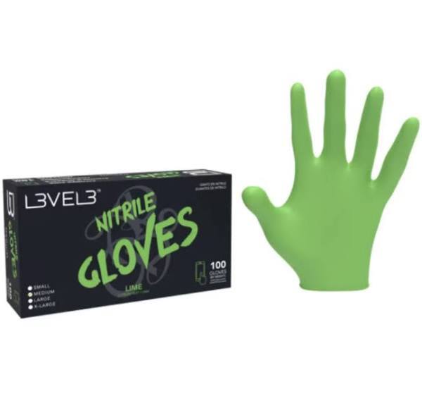L3VEL 3 Nitrile Gloves Medium - Lime